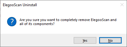 Confirm uninstallation