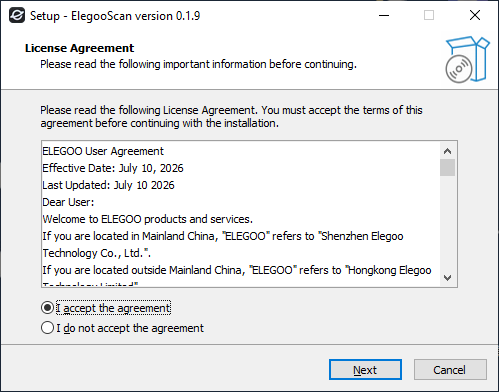 Accept the agreement